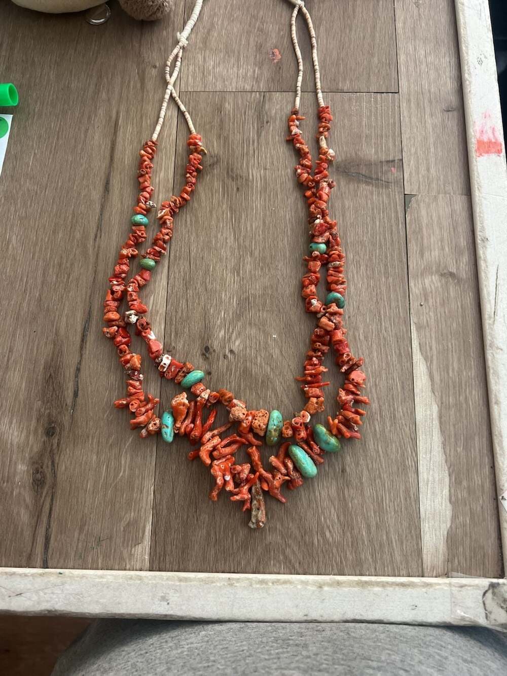 Navajo Multi-Strand Coral and Turquoise Statement Necklace
